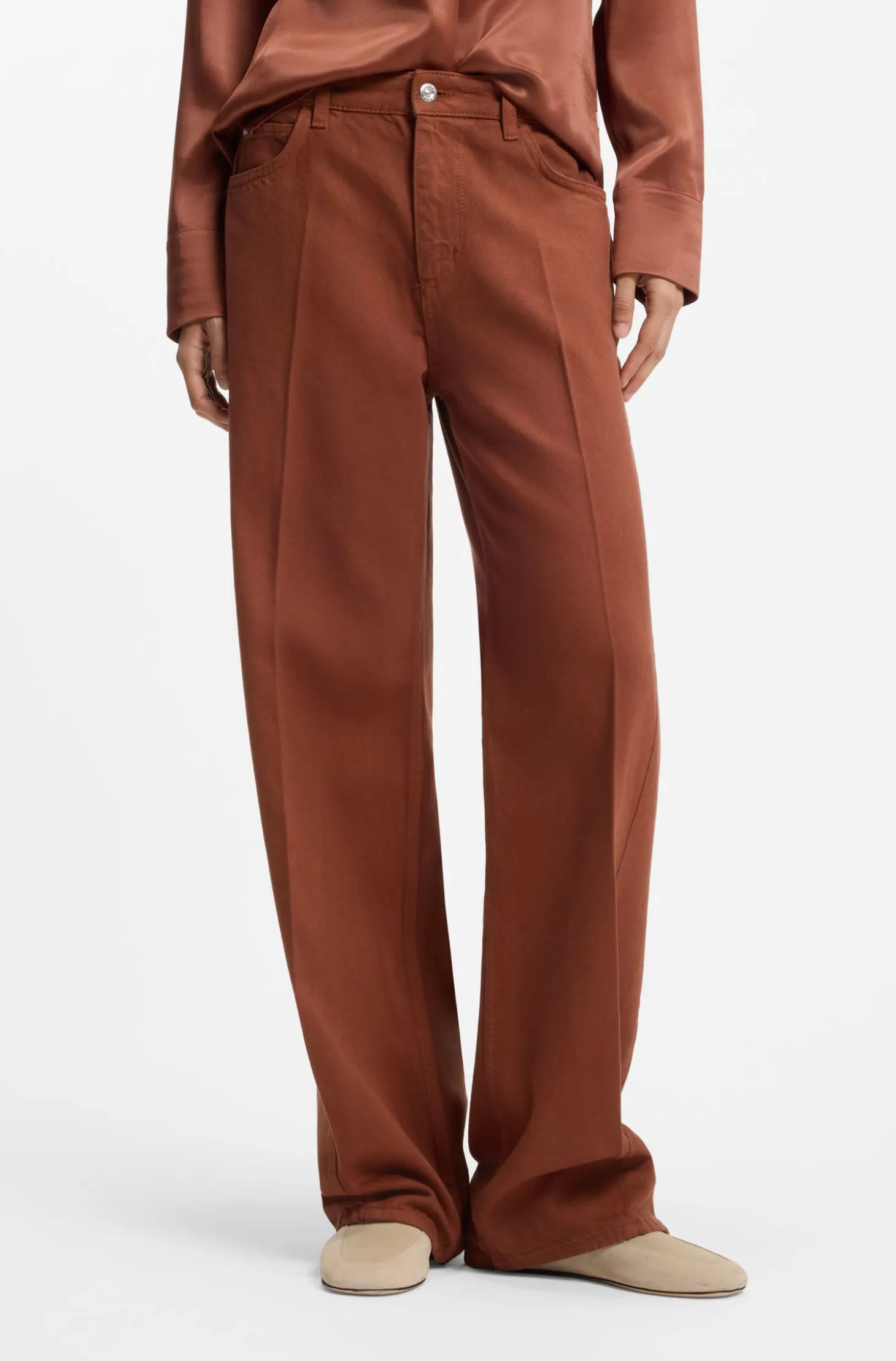 Relaxed-fit coloured jeans in soft cotton blend