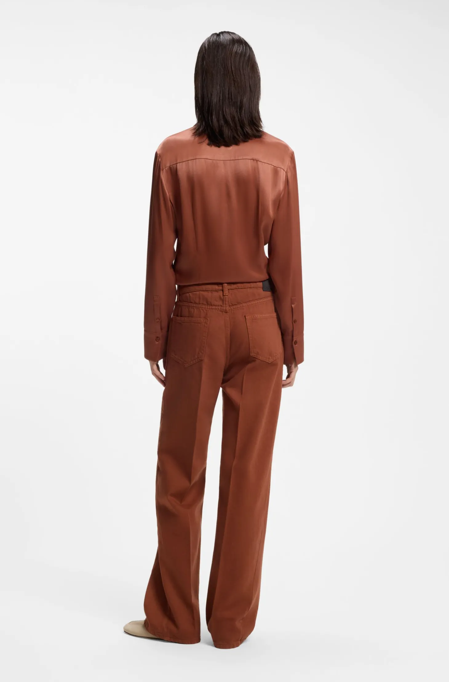 Relaxed-fit coloured jeans in soft cotton blend
