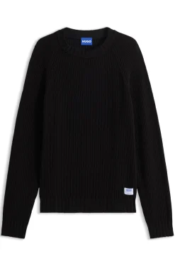 Relaxed-fit cotton sweater with raglan sleeves