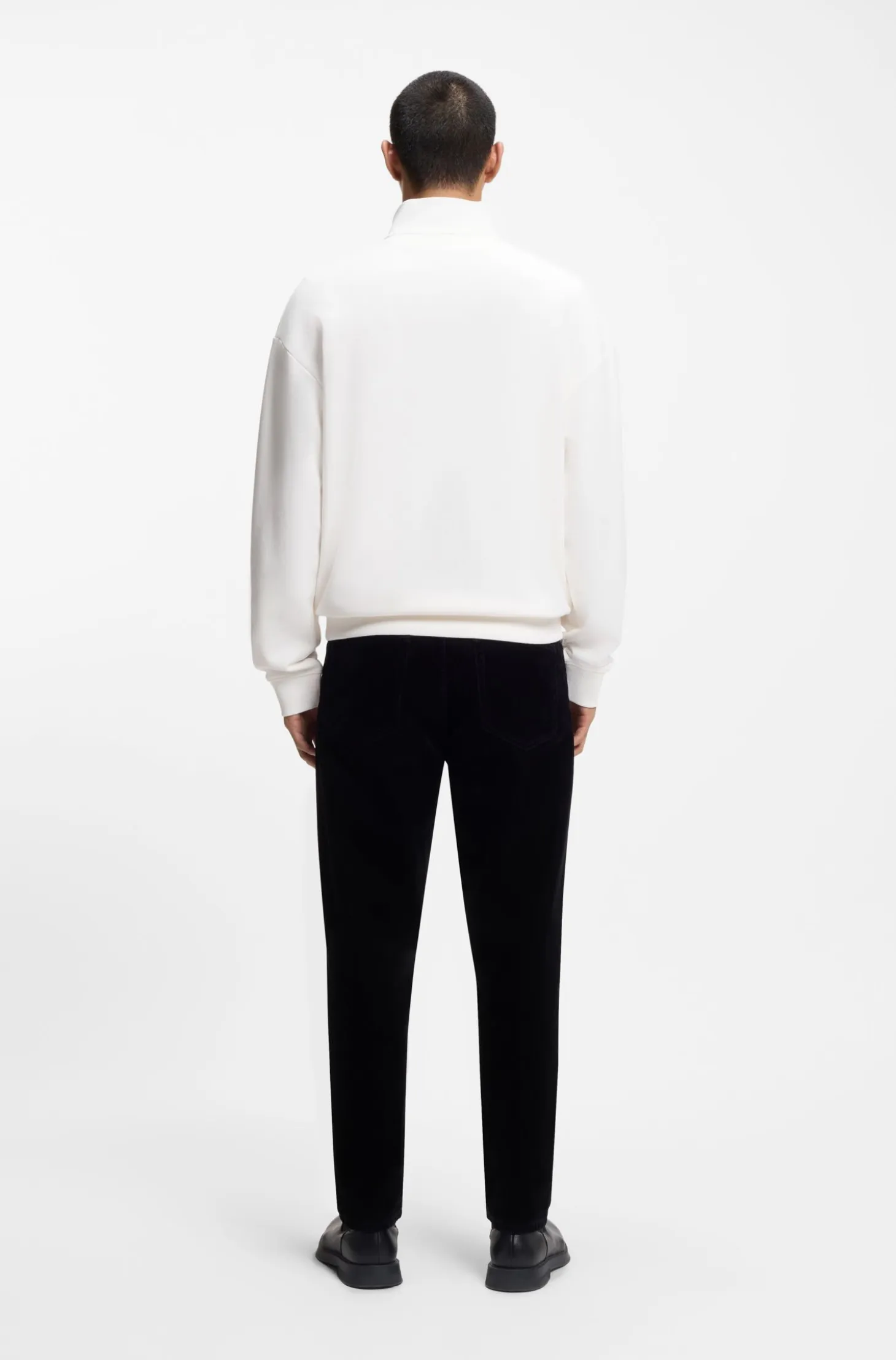 Relaxed-fit cotton sweatshirt with zip neck
