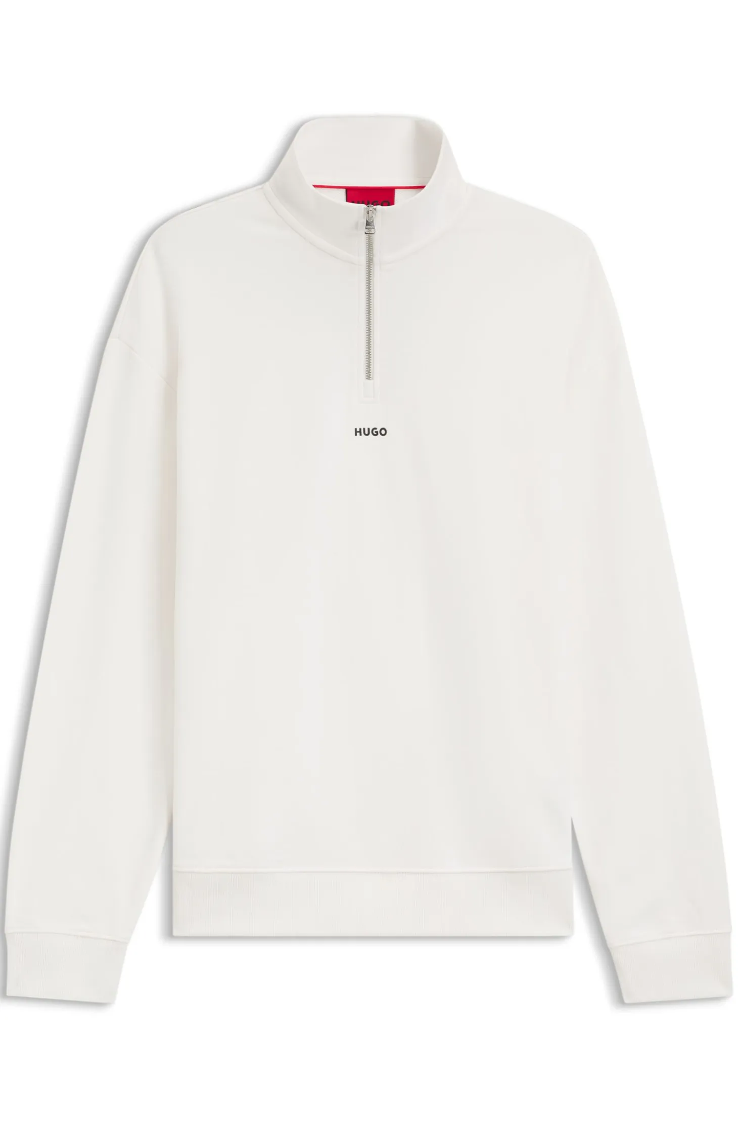Relaxed-fit cotton sweatshirt with zip neck
