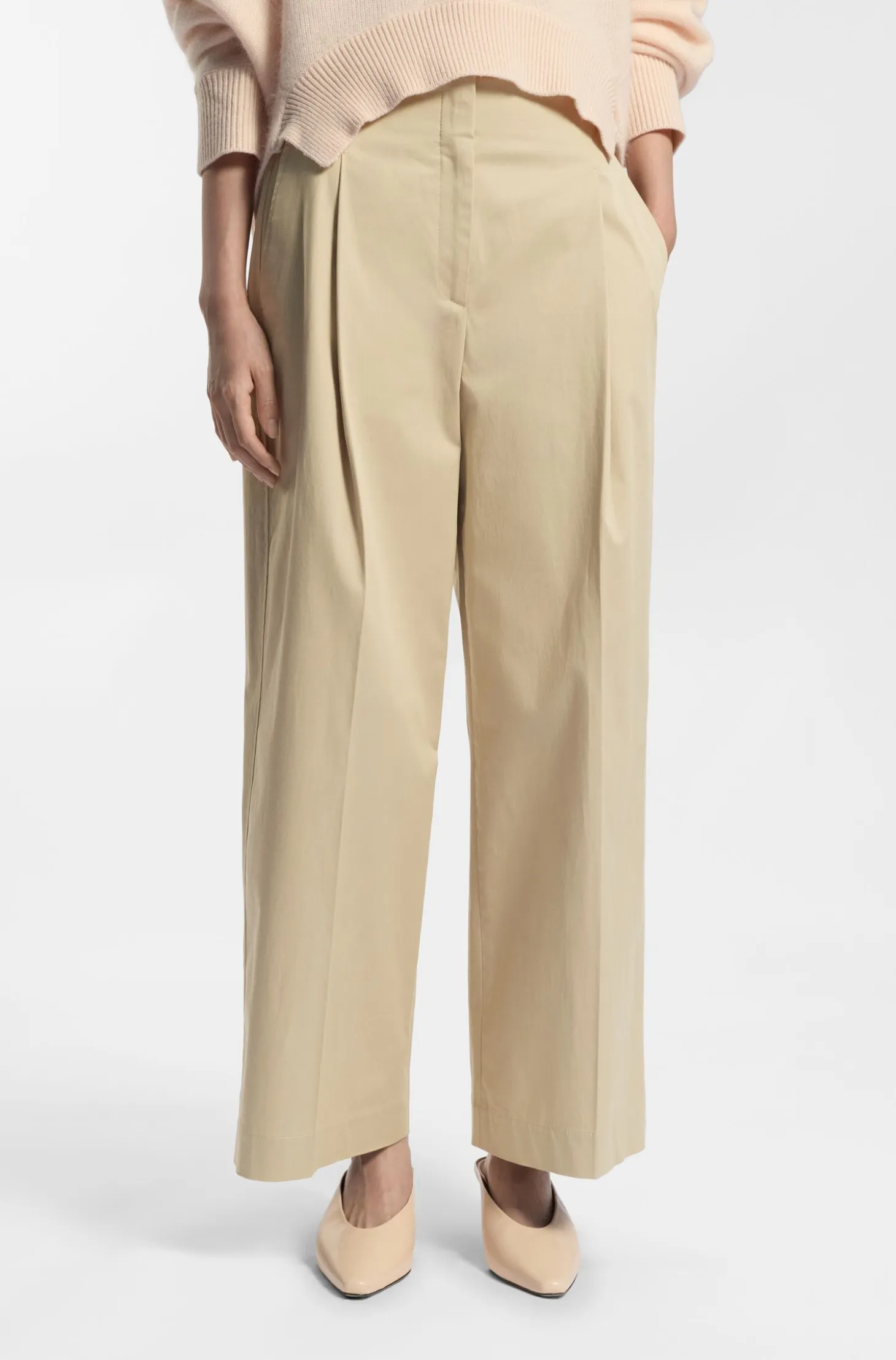 Relaxed-fit culottes in stretch cotton