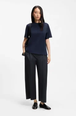Relaxed-fit culottes in stretch cotton
