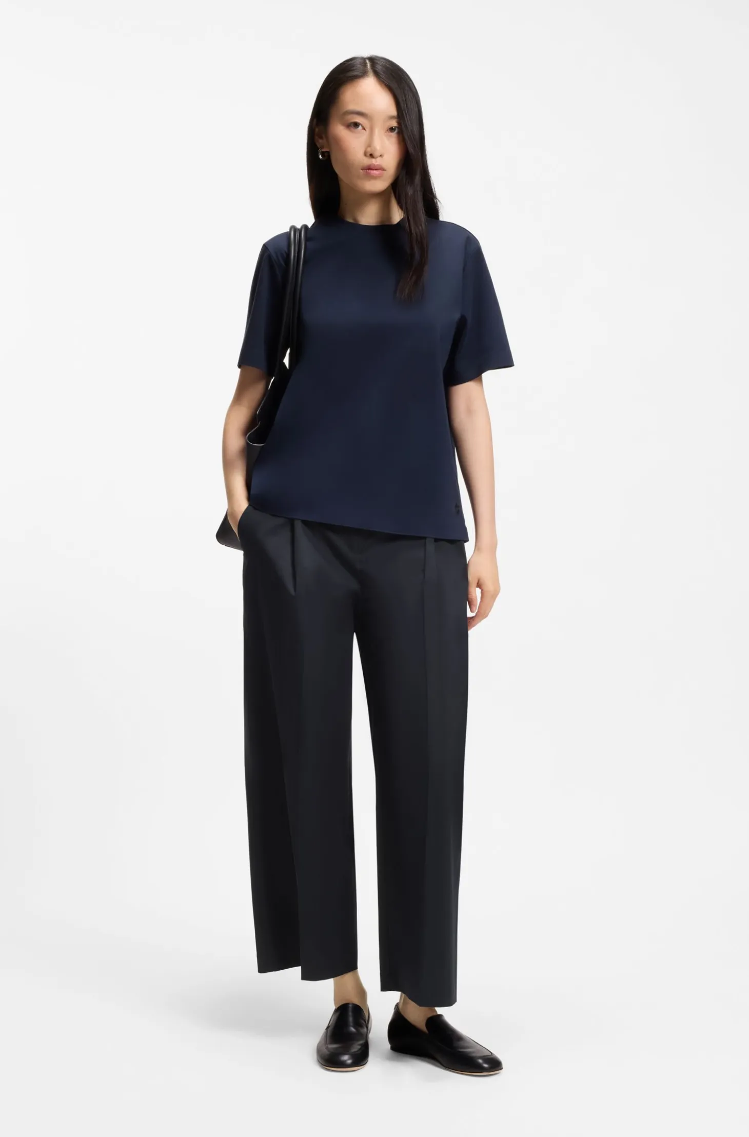 Relaxed-fit culottes in stretch cotton