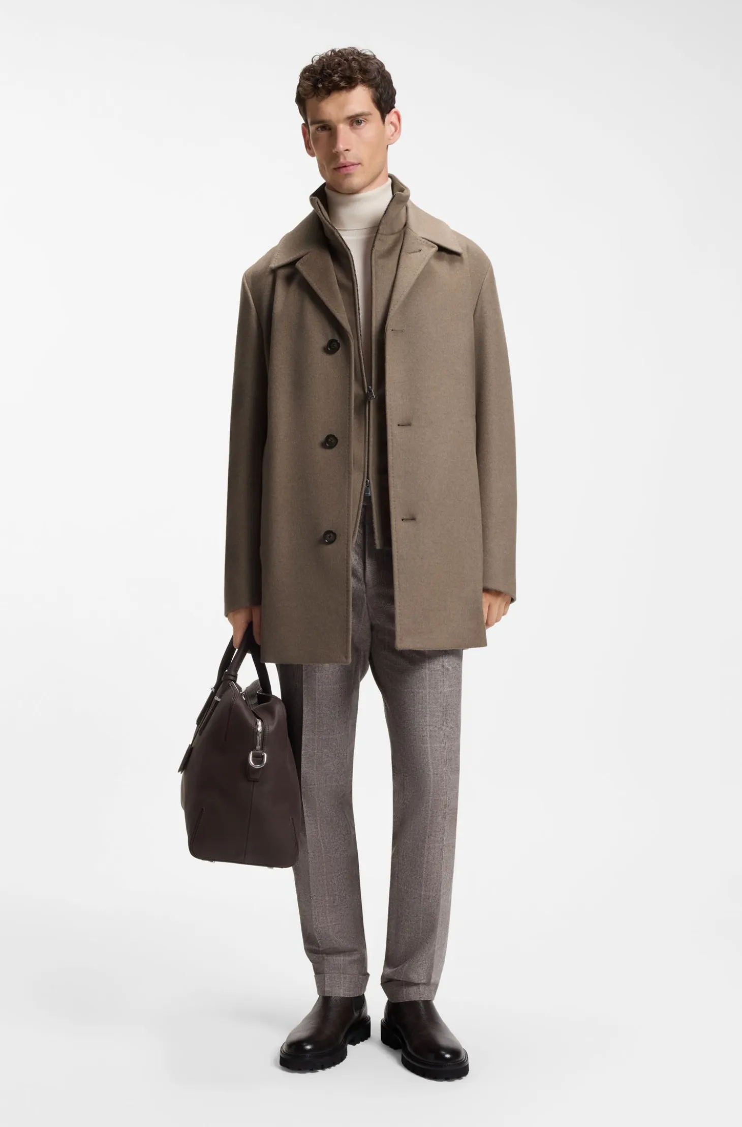 Relaxed-fit formal coat in Italian fabric