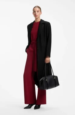 Relaxed-fit formal coat with monogram rivet