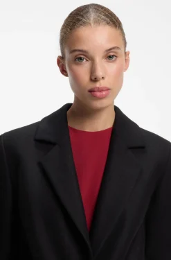Relaxed-fit formal coat with monogram rivet