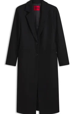 Relaxed-fit formal coat with monogram rivet