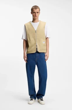 Relaxed-fit gilet in mercerised cotton