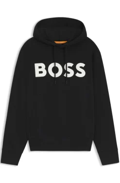 Relaxed-fit hoodie in cotton terry with large logo