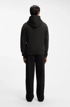 Relaxed-fit hoodie in cotton terry with rose logo