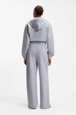 Relaxed-fit hoodie in cotton terry with barrel sleeves
