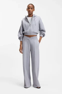 Relaxed-fit hoodie in cotton terry with barrel sleeves