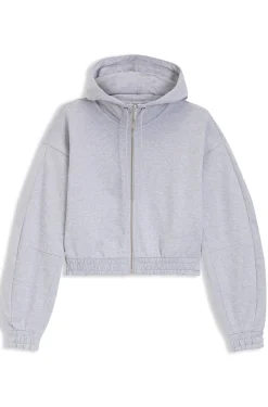 Relaxed-fit hoodie in cotton terry with barrel sleeves