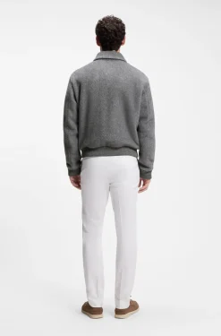 Relaxed-fit jacket in a herringbone-patterned alpaca blend