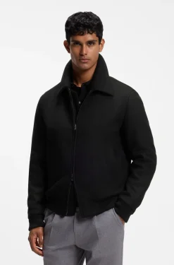 Relaxed-fit jacket in a patterned wool blend