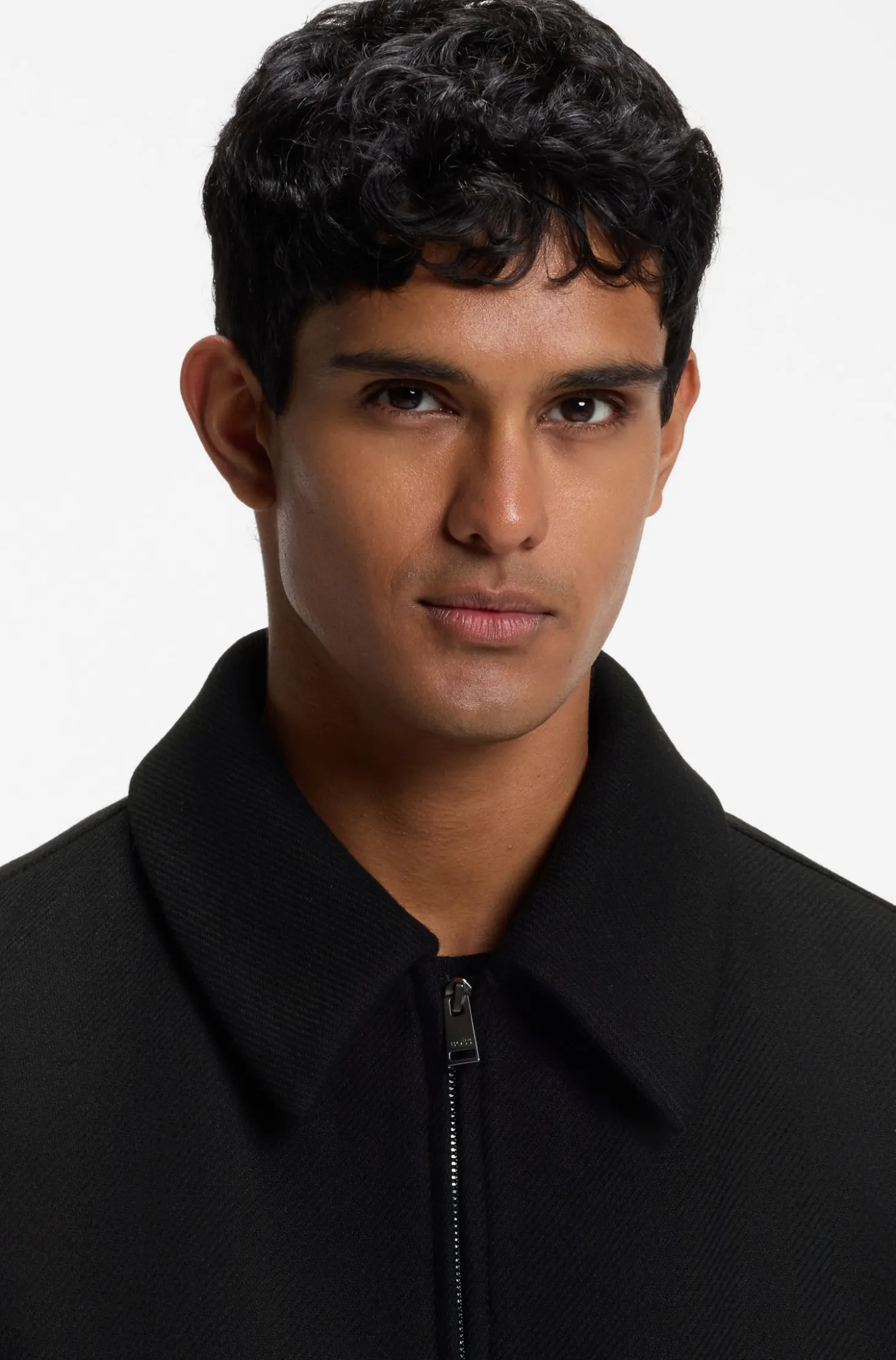 Relaxed-fit jacket in a patterned wool blend