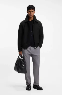 Relaxed-fit jacket in a patterned wool blend