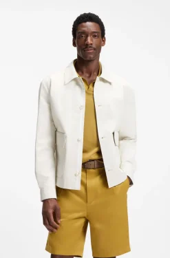 Relaxed-fit jacket in cotton and linen