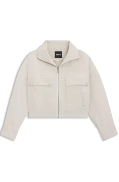 Relaxed-fit jacket in cotton-linen twill