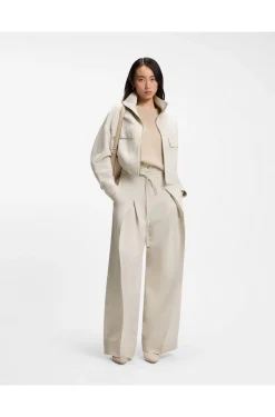Relaxed-fit jacket in cotton-linen twill
