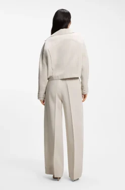 Relaxed-fit jacket in cotton-linen twill