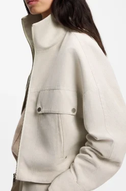 Relaxed-fit jacket in cotton-linen twill