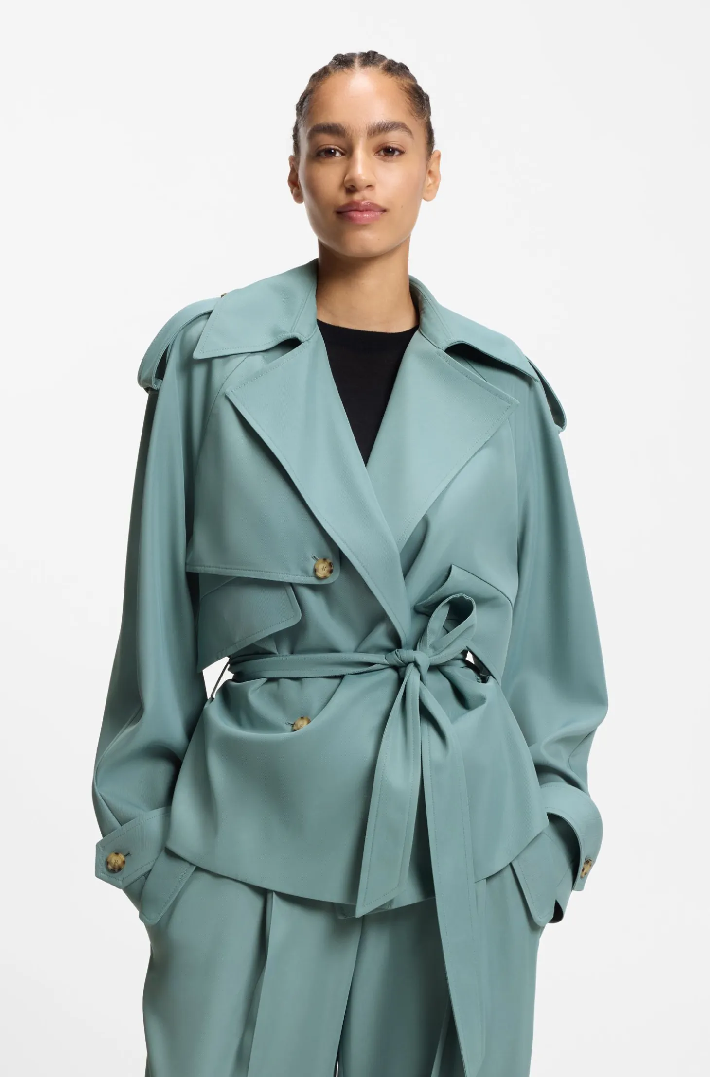 Relaxed-fit jacket in fluid twill