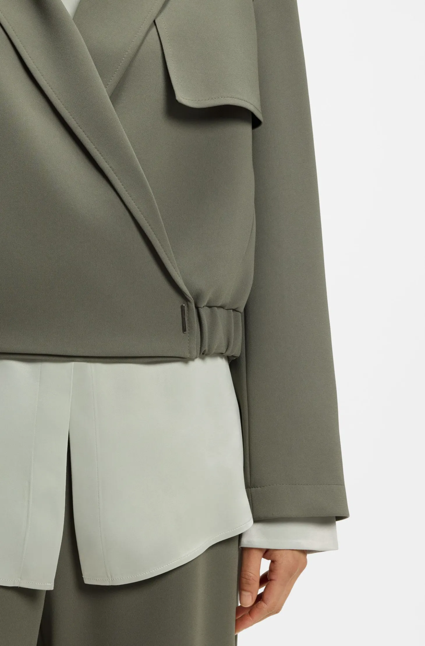 Relaxed-fit jacket in Japanese crepe