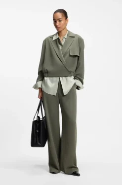 Relaxed-fit jacket in Japanese crepe