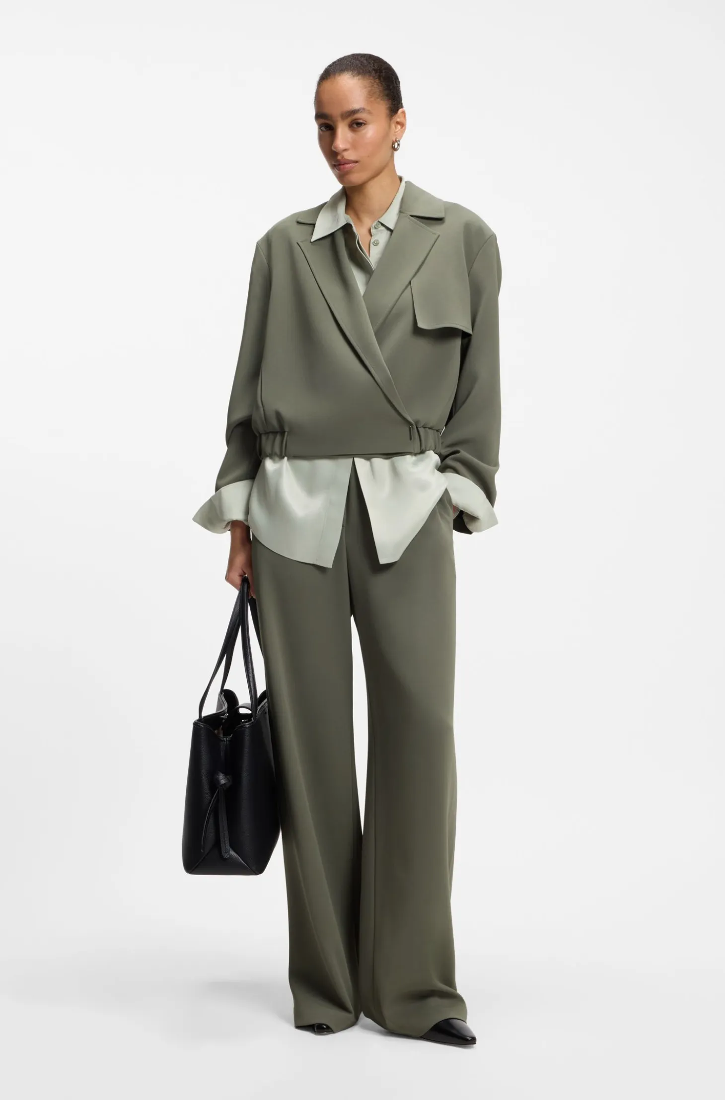 Relaxed-fit jacket in Japanese crepe