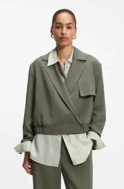 Relaxed-fit jacket in Japanese crepe