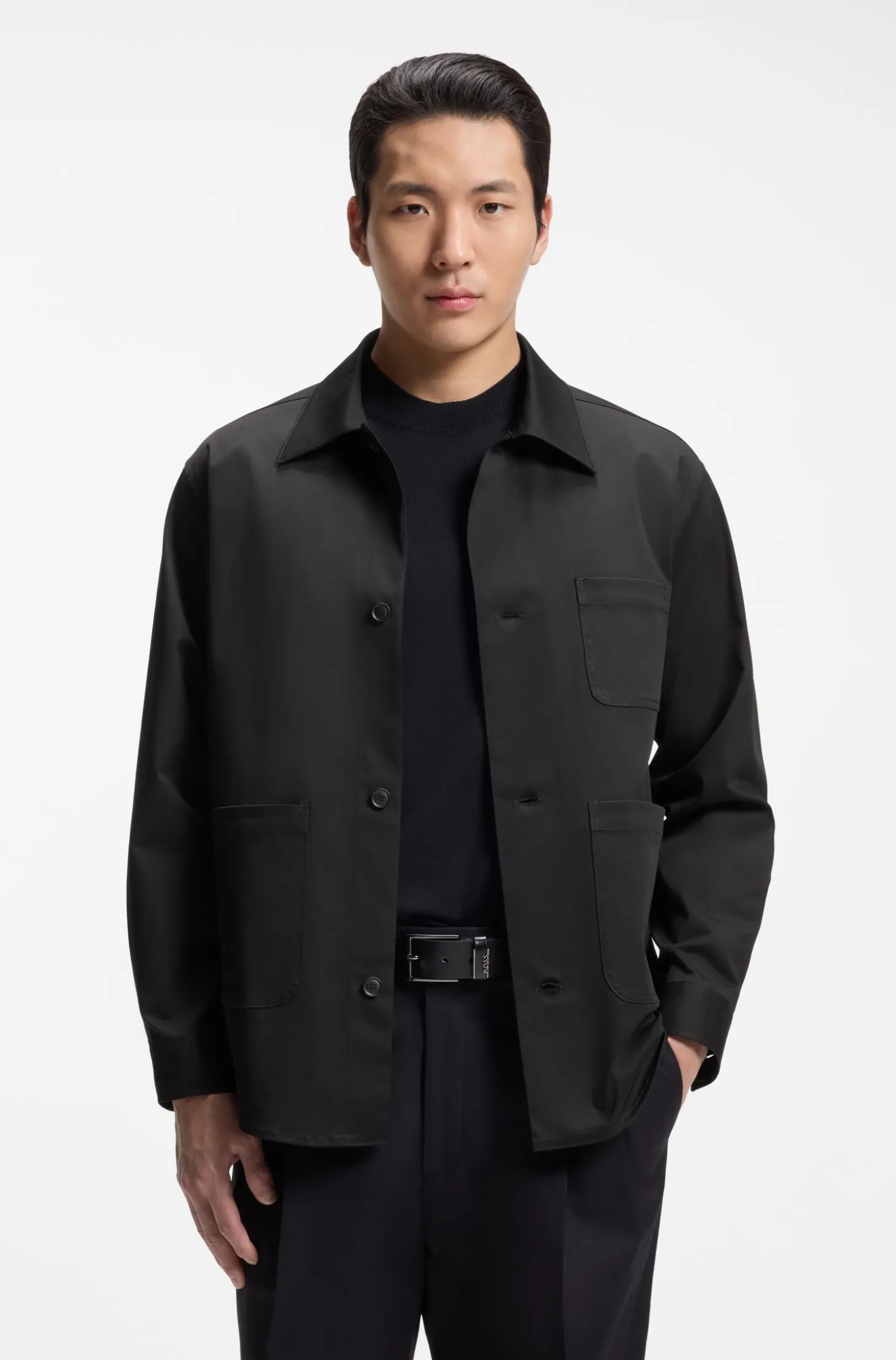 Relaxed-fit jacket in stretch cotton
