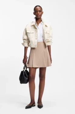 Relaxed-fit jacket in washed ecru denim