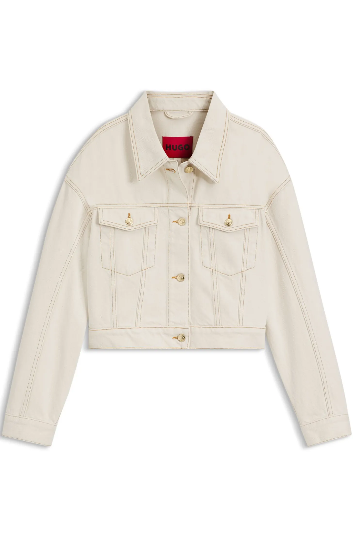 Relaxed-fit jacket in washed ecru denim