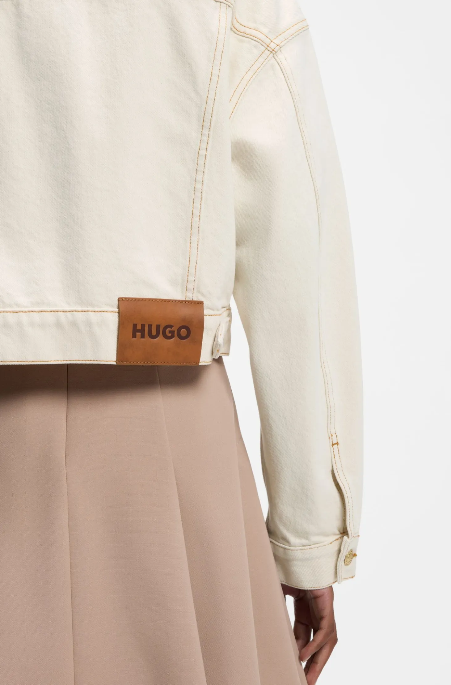 Relaxed-fit jacket in washed ecru denim