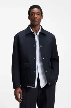 Relaxed-fit jacket in water-repellent peached fabric