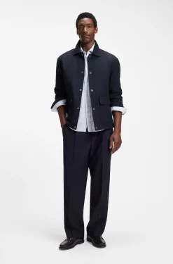 Relaxed-fit jacket in water-repellent peached fabric