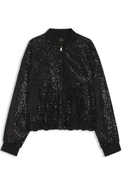 Relaxed-fit jacket with sequin embellishments