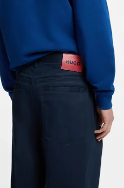 Relaxed-fit jeans in dark-blue soft cotton