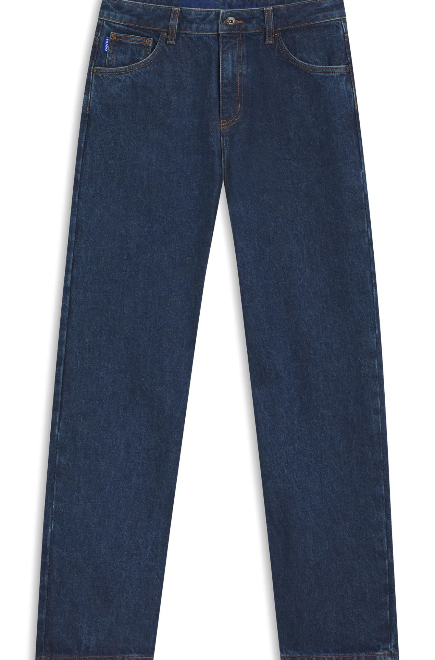 Relaxed-fit jeans in rinse-washed blue denim