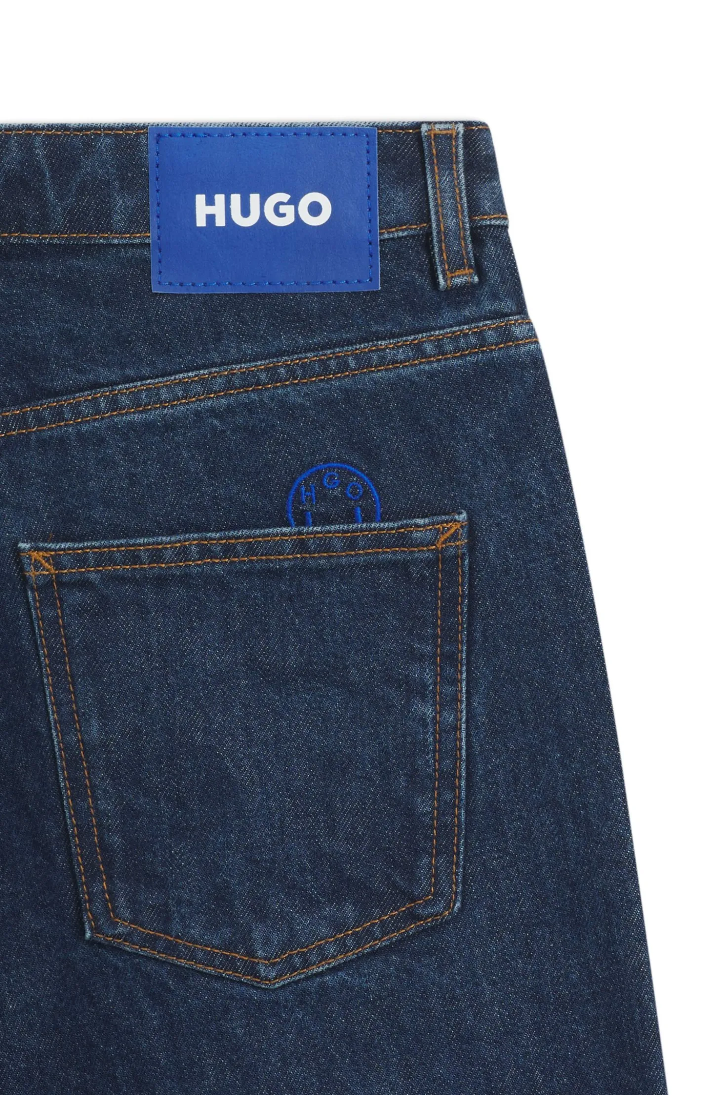 Relaxed-fit jeans in rinse-washed blue denim