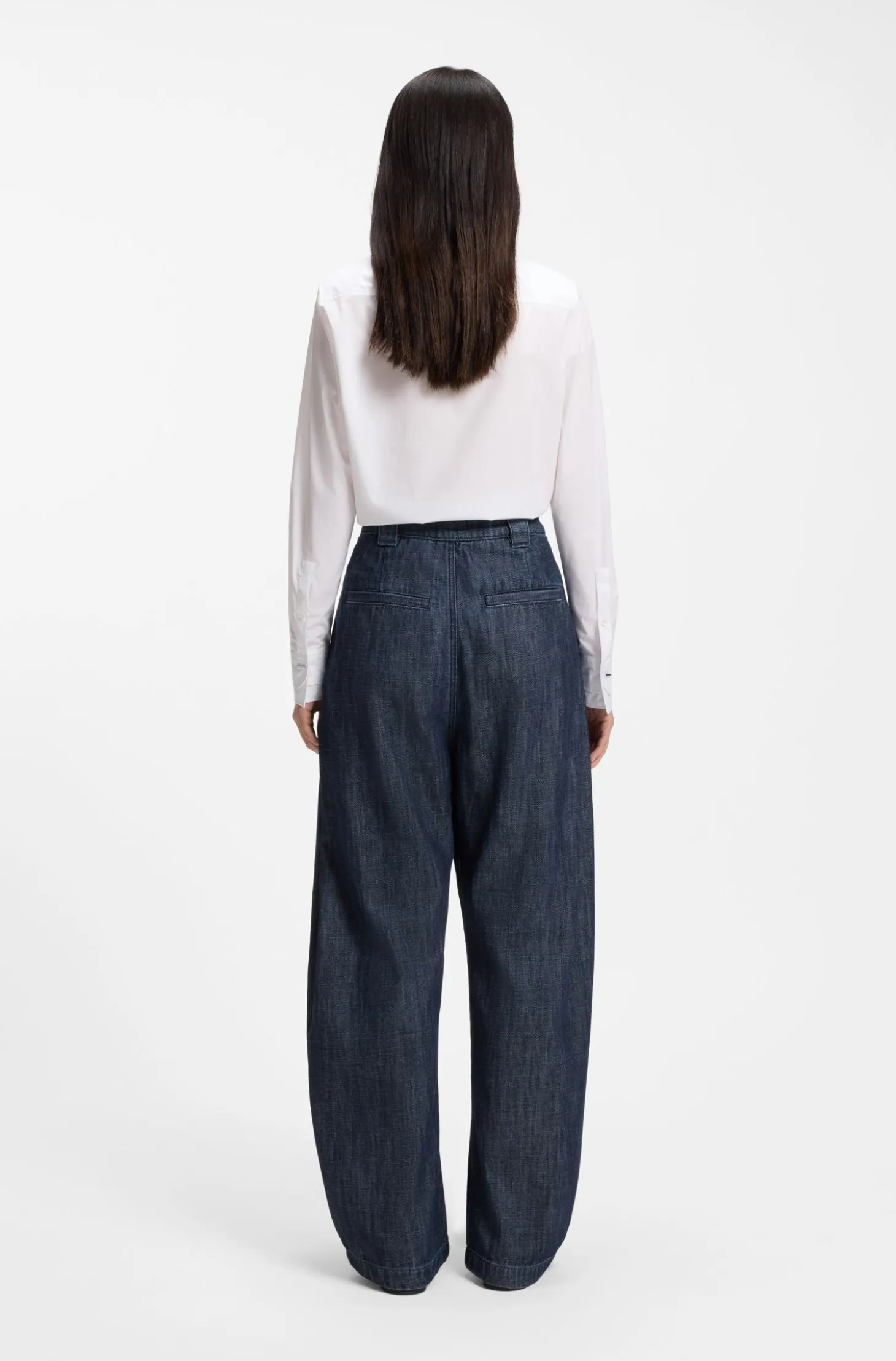 Relaxed-fit jeans in textured open-weave denim