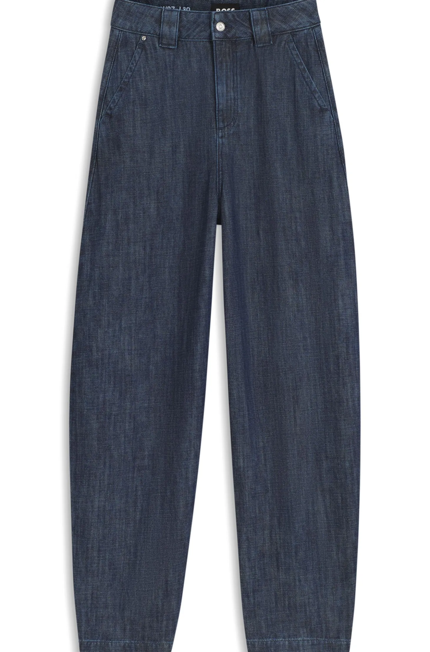 Relaxed-fit jeans in textured open-weave denim