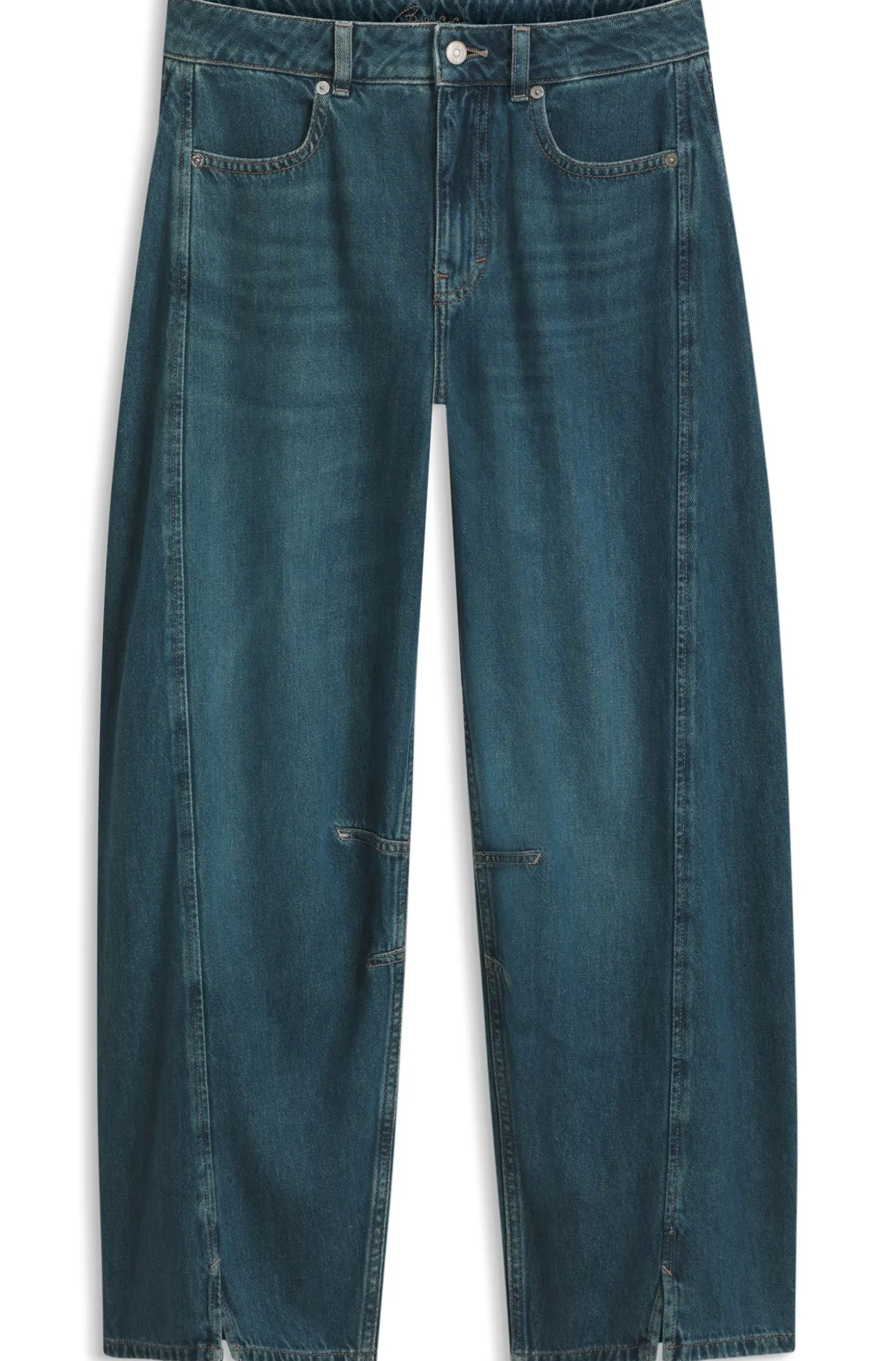 Relaxed-fit jeans with balloon leg and front slits