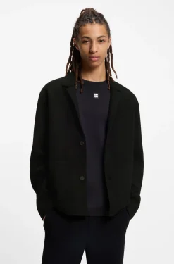 Relaxed-fit knitted jacket with patch pockets