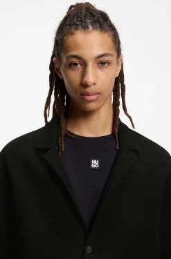 Relaxed-fit knitted jacket with patch pockets