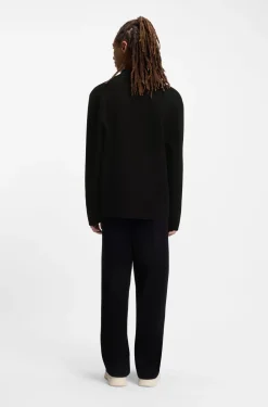 Relaxed-fit knitted jacket with patch pockets