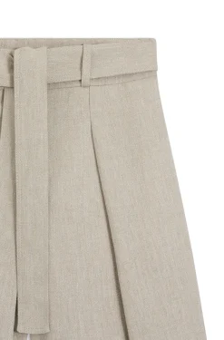 Relaxed-fit linen-blend culottes with herringbone weave