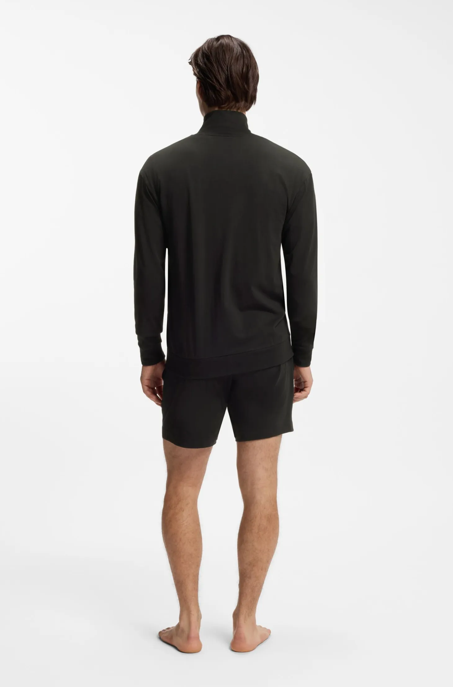 Relaxed-fit loungewear jacket in stretch cotton
